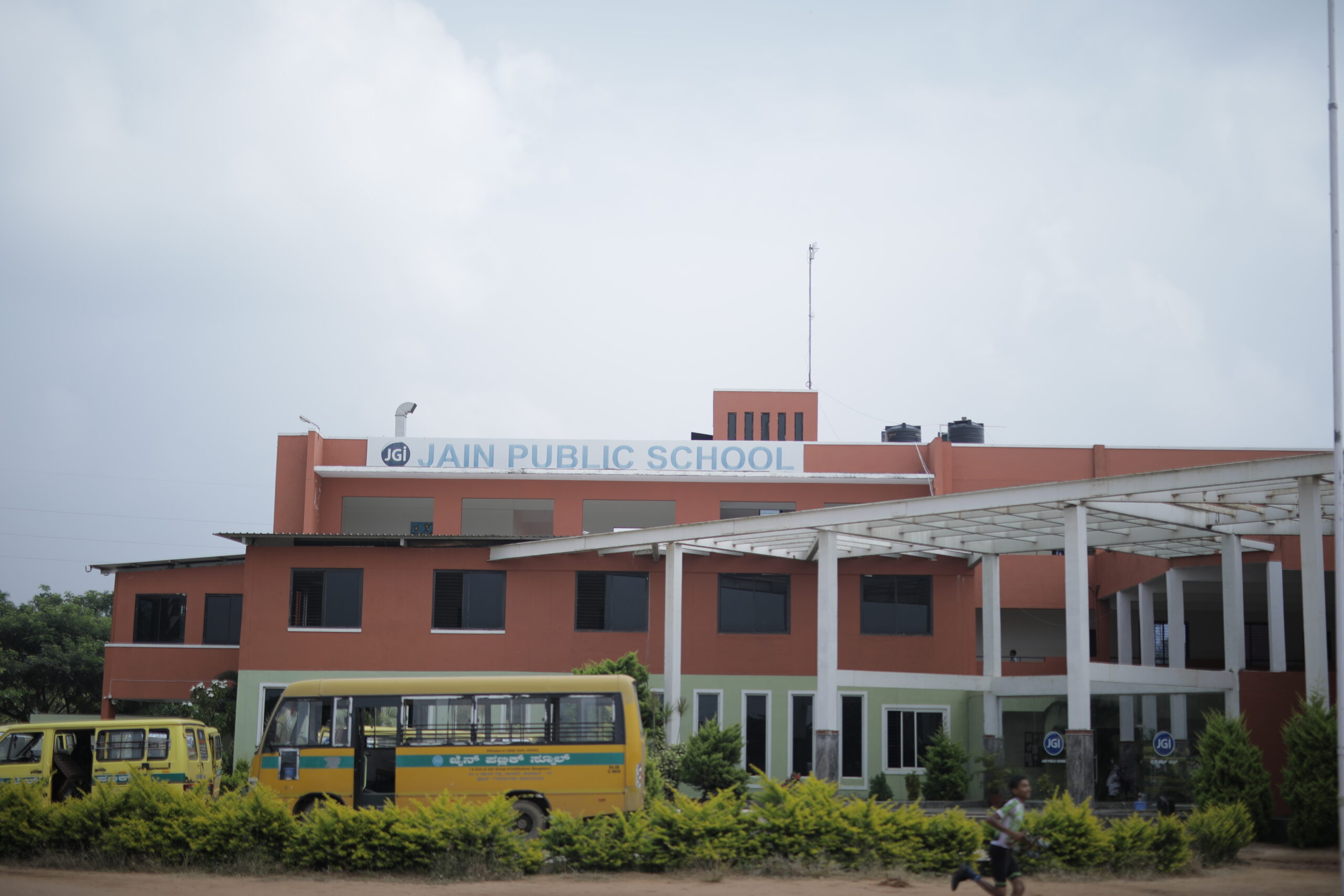Students on the Jain Public School campus in Tumakuru